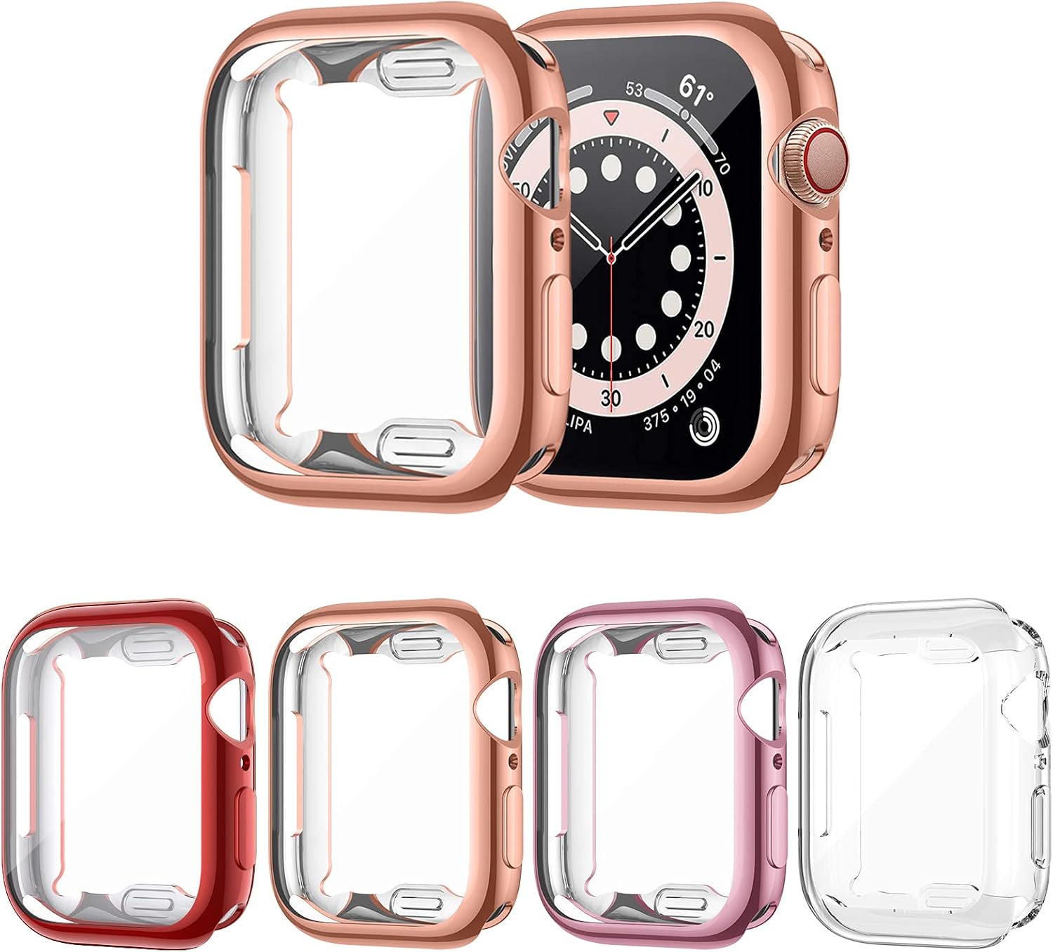 ZEBRE 4 Pack Screen Protector Compatible with Apple Watch 6/Series SE/Series 5/Series 4 44mm, Ultra Thin HD Screen Case Full Coverage Protective Cover Compatible with iWatch Series SE/6/5/4
