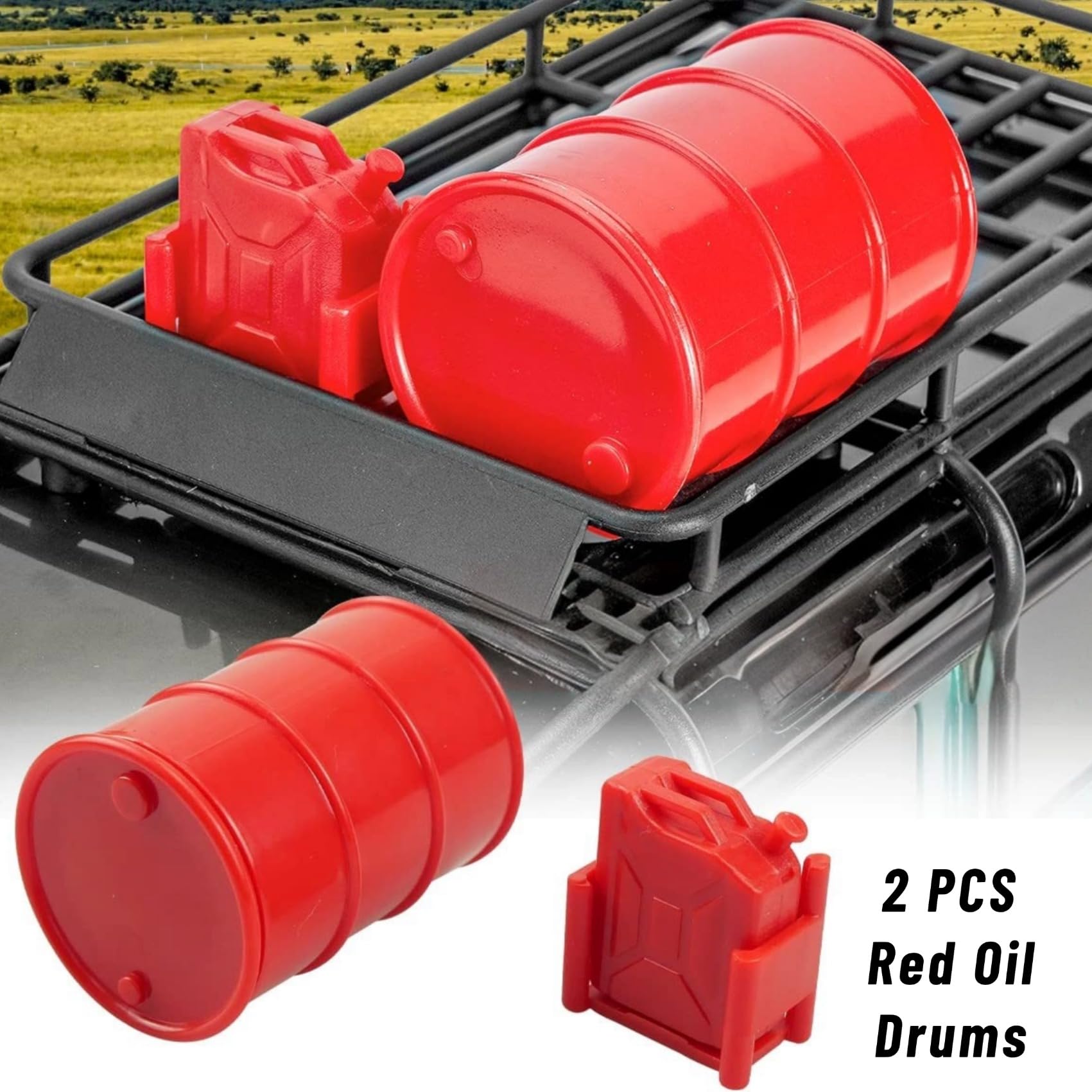 RC Crawler Car Decorazione per tetto 12 in 1, contenitore serbatoio, rete bagagli, pala, per Traxxas Desert Racer Slash Axial 1/18 TRX4M 1/24 SCX24