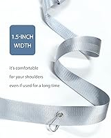 Vista 6 de Yoga Mat Strap with Carabiner Clip, Adjustable Carrier for Yoga Mats, Silver Gray [MAT NOT Included]