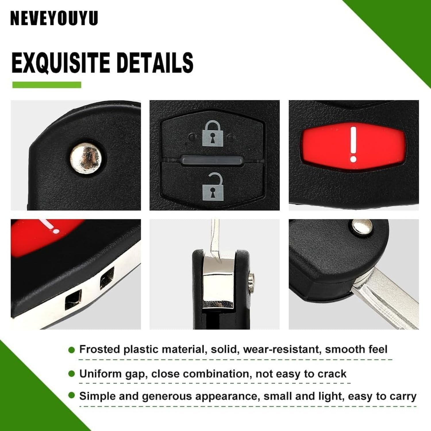 Simple Setup Keyless Entry Remote Key Fob Shell CASE Replacement for 3 Buttons Car Key for 2 06-15 for 3 5 11-15 for CX-7 07-13 for CX-9 07-15 1pc FCC KPU41788