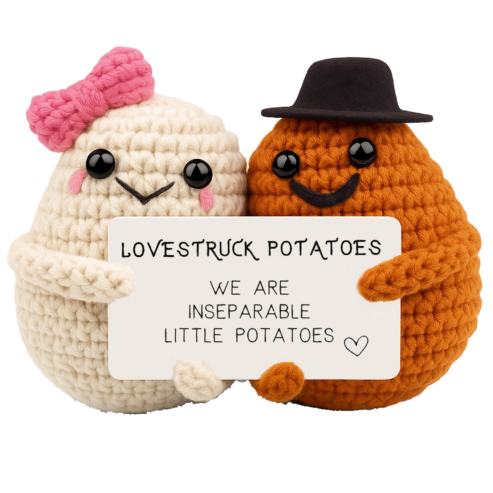 Handmade Crochet Potatoes Gift – Love Potatoes Cute Romantic Present for Him or Her, Boyfriend, Girlfriend, Husband, Wife, I Love You Anniversary, Good Luck Cute Stuff Friends, Christmas Decoration