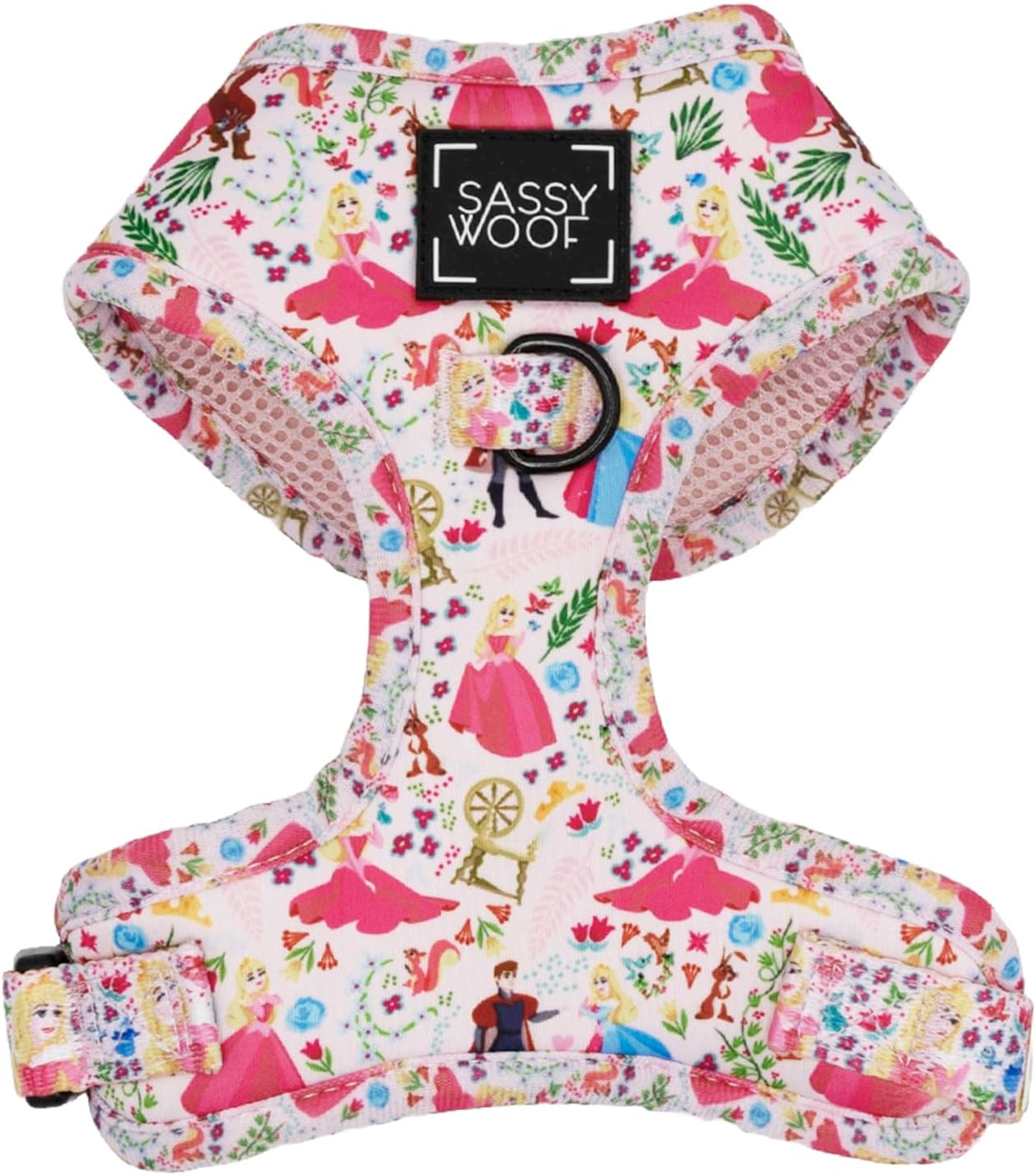Sassy Woof Dog Adjustable Harness - Disney Princess Sleeping Beauty Aurora - XL, Breathable Mesh, No Pull Design with Two D-Rings, Perfect for Extra Large Dogs - Officially Licensed