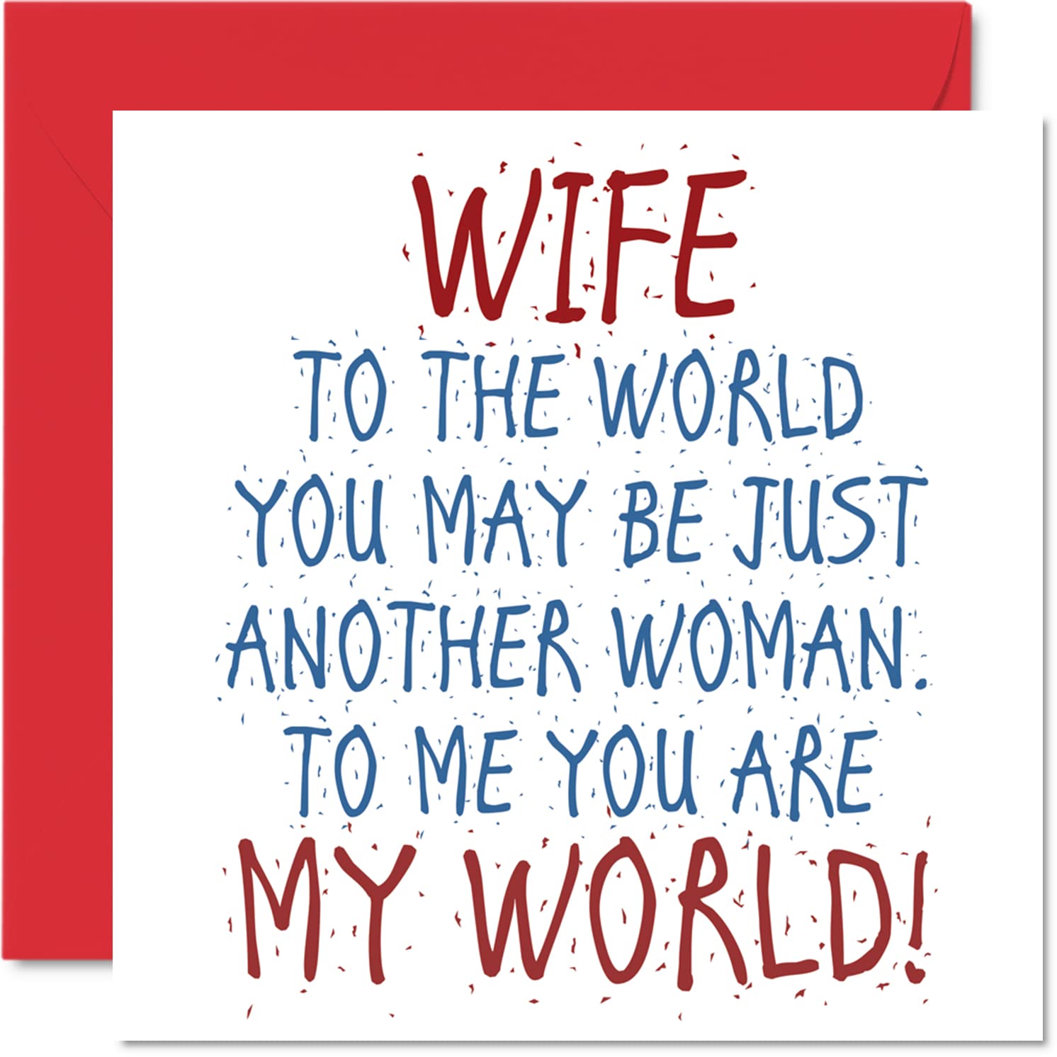 Lovely Valentines Cards for Wife - Wife You Are My World - Happy Birthday Card from Husband, Birthday Gifts, 145mm Fiancee Valentines Card, Greeting Cards Gift for Women from Fiance