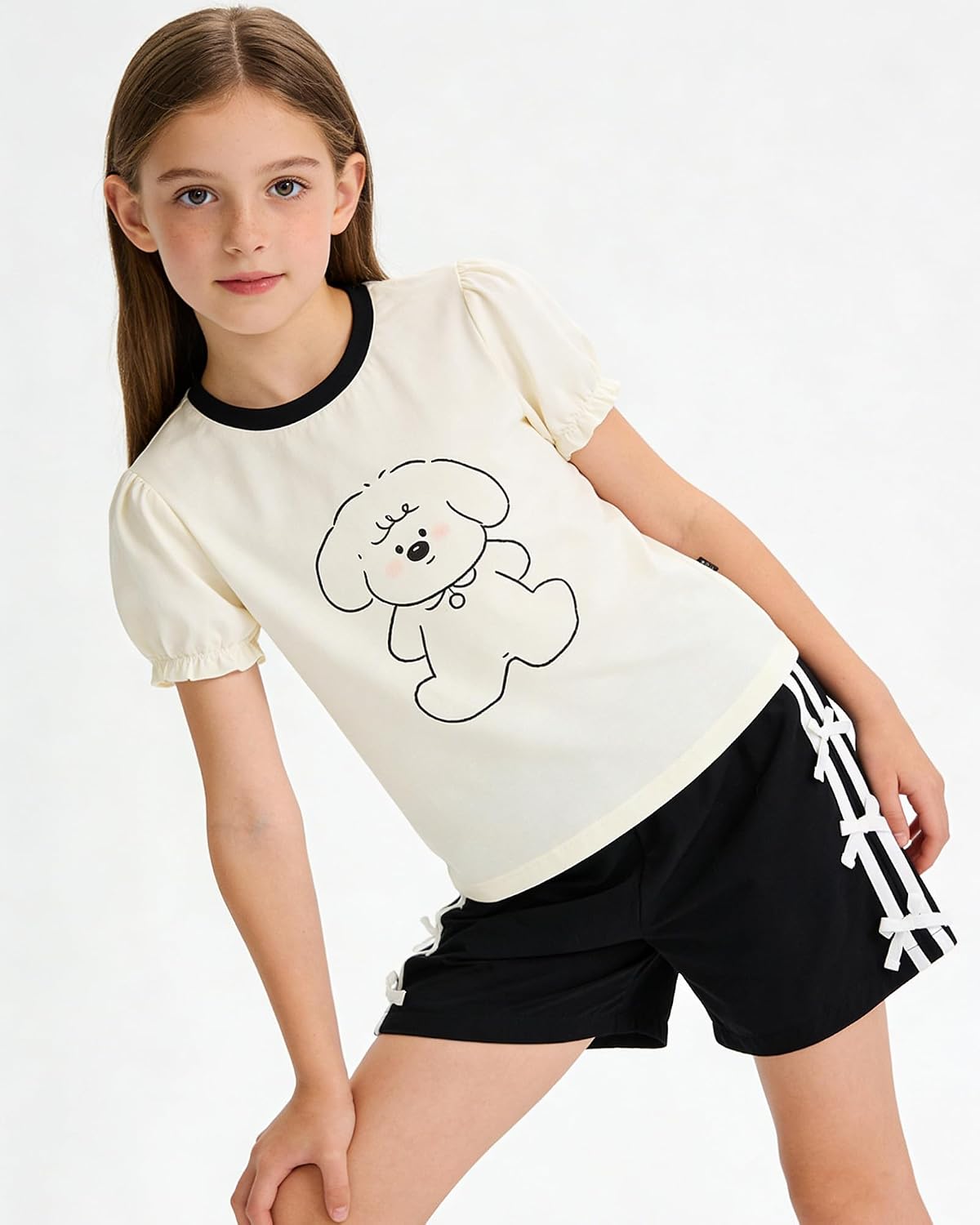 Girls Shorts Girl Summer Casual Clothes Elastic Waist Kids Girls Bow Biker Shorts Size 7-14