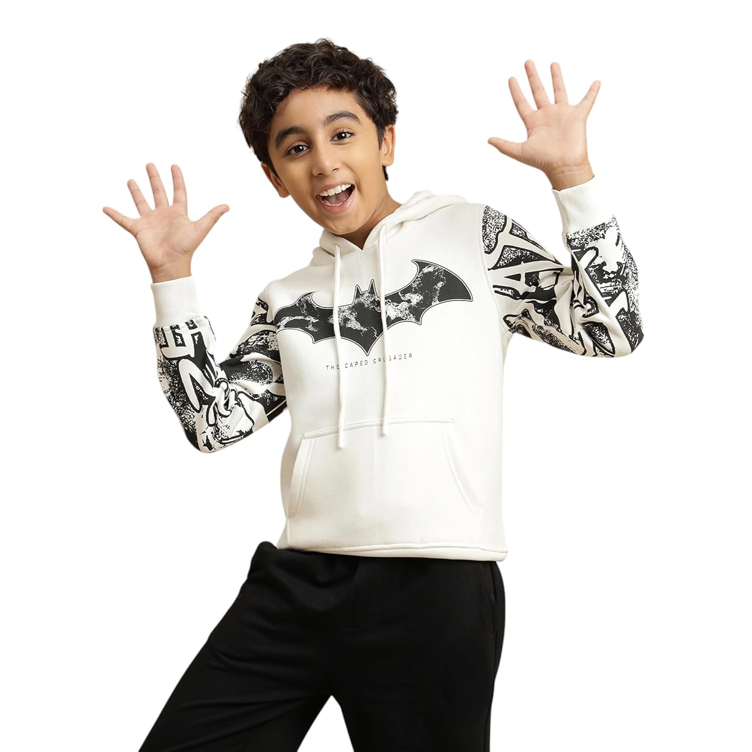 Kidsville Official Batman Printed Regular Fit HoodieFor Boys Kidsville Official Batman Printed Regular Fit HoodieFor Boys