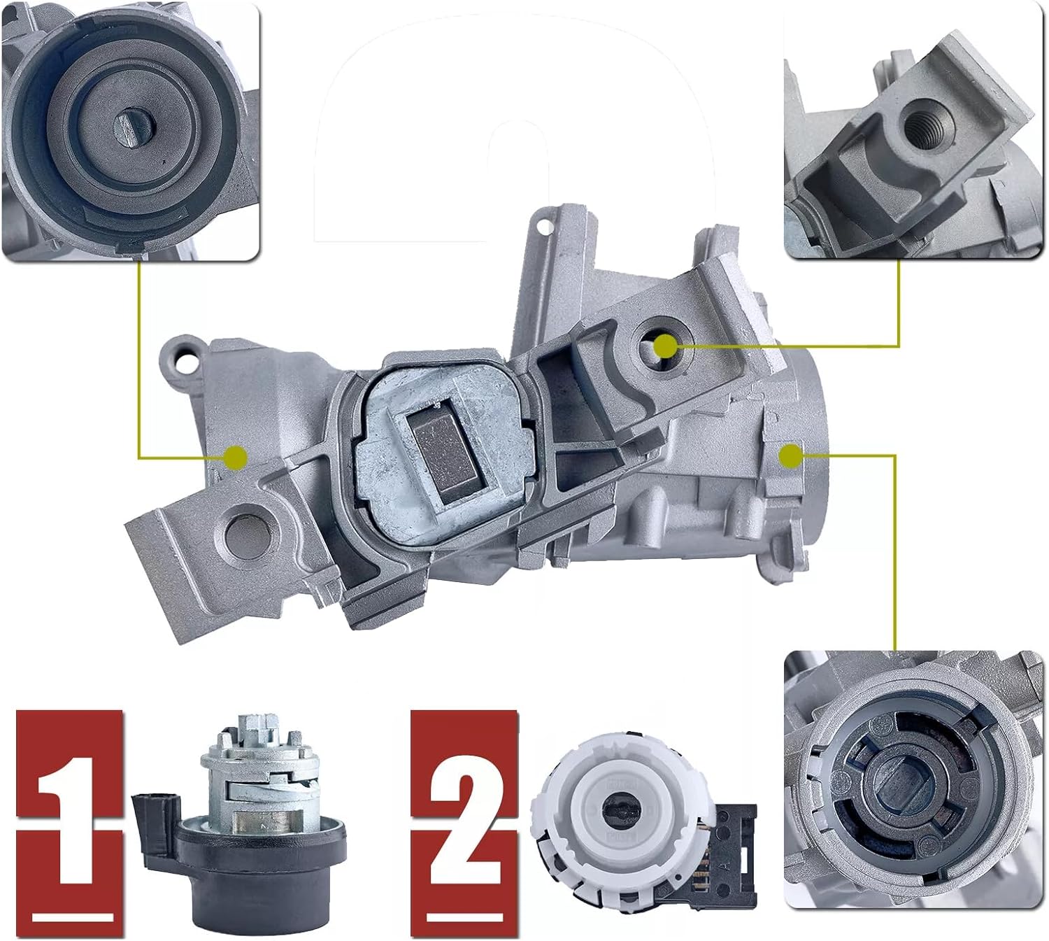 Ignition Switch Lock Cylinder 1K0905851B Compatible with VW Jetta Golf GTI MK5 Rabbit, Audi A3 TT R8, Seat, Skoda - Replaces 5Q0905865A 1K0905865 - Image 4