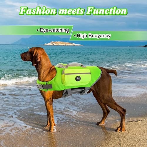 Miniatura 2 de EMUST Chaleco salvavidas para perros pequeños ajustables con flotabilidad mejorada, chaleco flotante para perros pequeños con asa de rescate