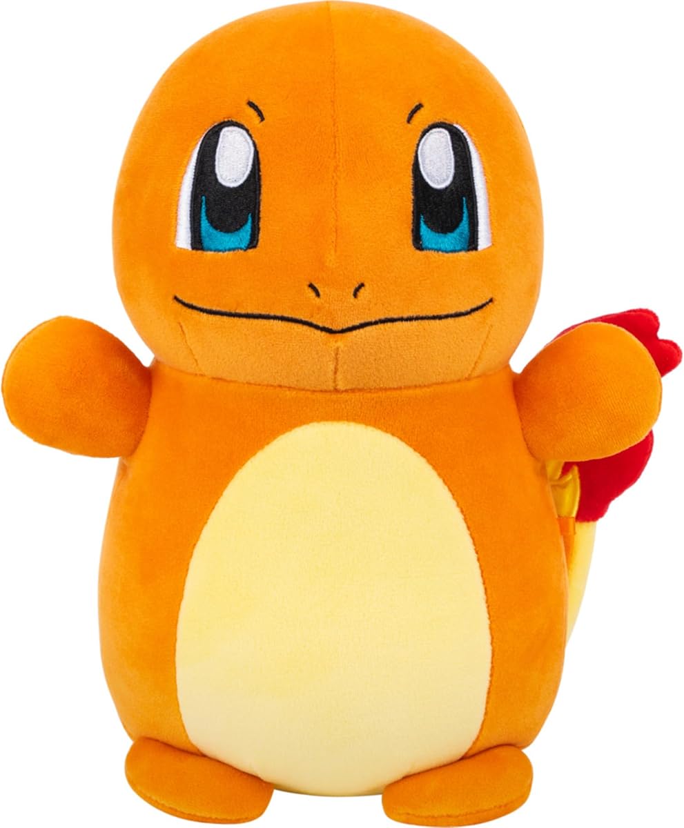Pokémon original Charmander HugMees de 10 pulgadas - Peluche oficial ultrasuave de Jazwares (tamaño mediano)