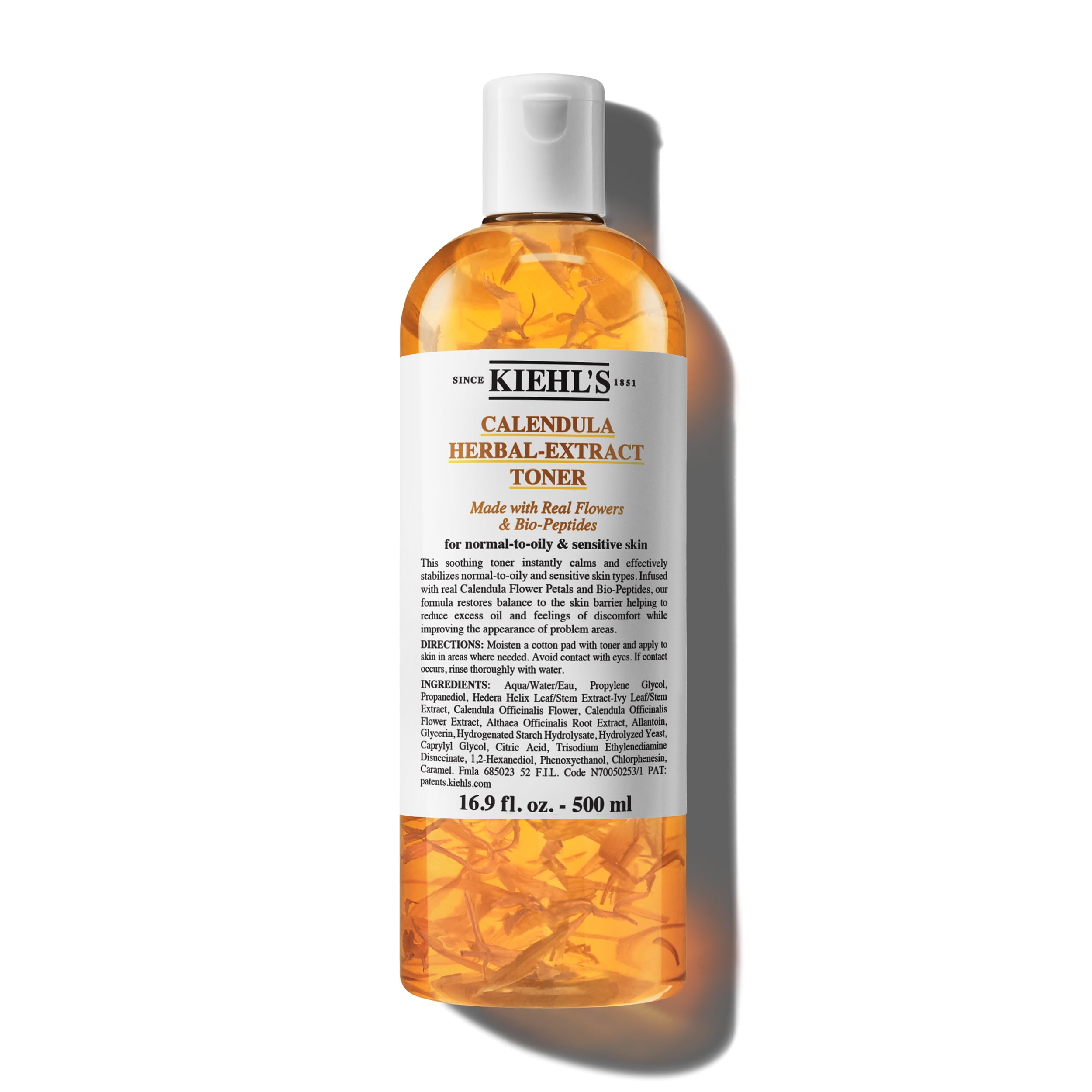 Kiehl's, Toner Visage au Calendula, Tonique Apaisant Sans Alcool pour Peau Normale à Grasse, Formulé avec des Fleurs Entières de Calendula, Apaise et Corrige les Zones à Problèmes