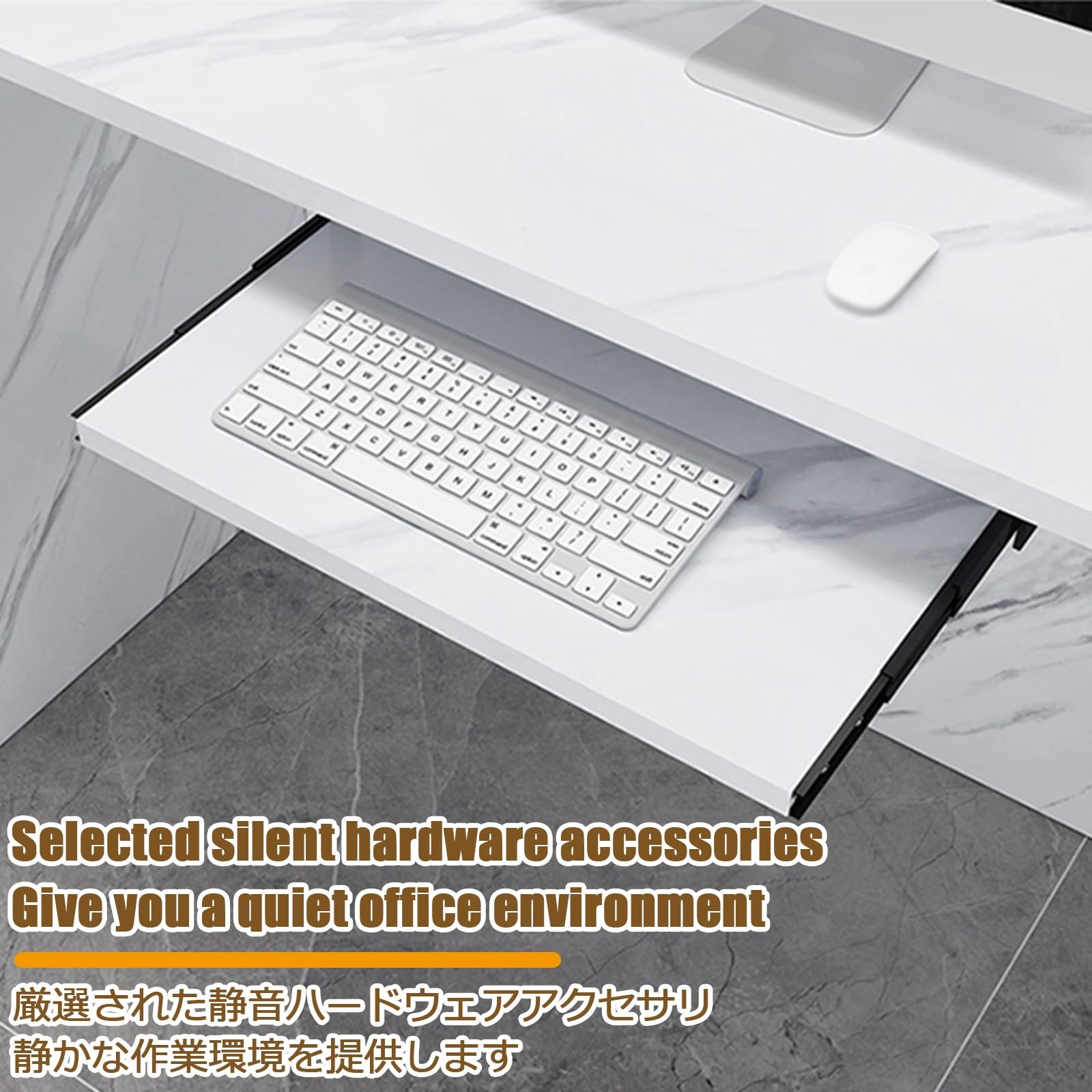 Nowoczesne biurko recepcyjne w kształcie litery L z szufladami - stylowy drewniany blat do biur i klinik - 120 cm design z lewej strony w eleganckim marmurowym szarym wykończeniu