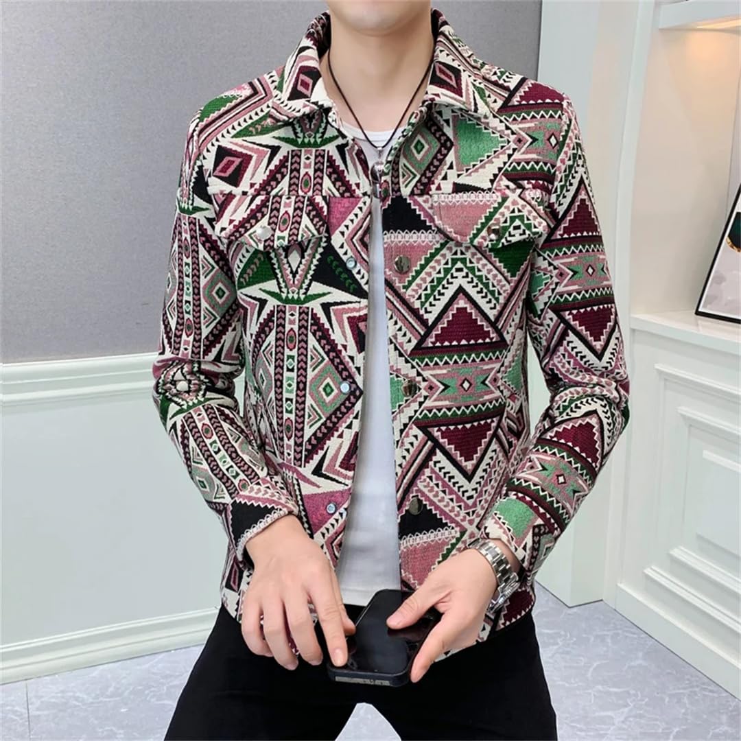 Męskie koreańskie kurtki biznesowe Slim Fit Youth Social Streetwear płaszcze retro kurtka z nadrukiem