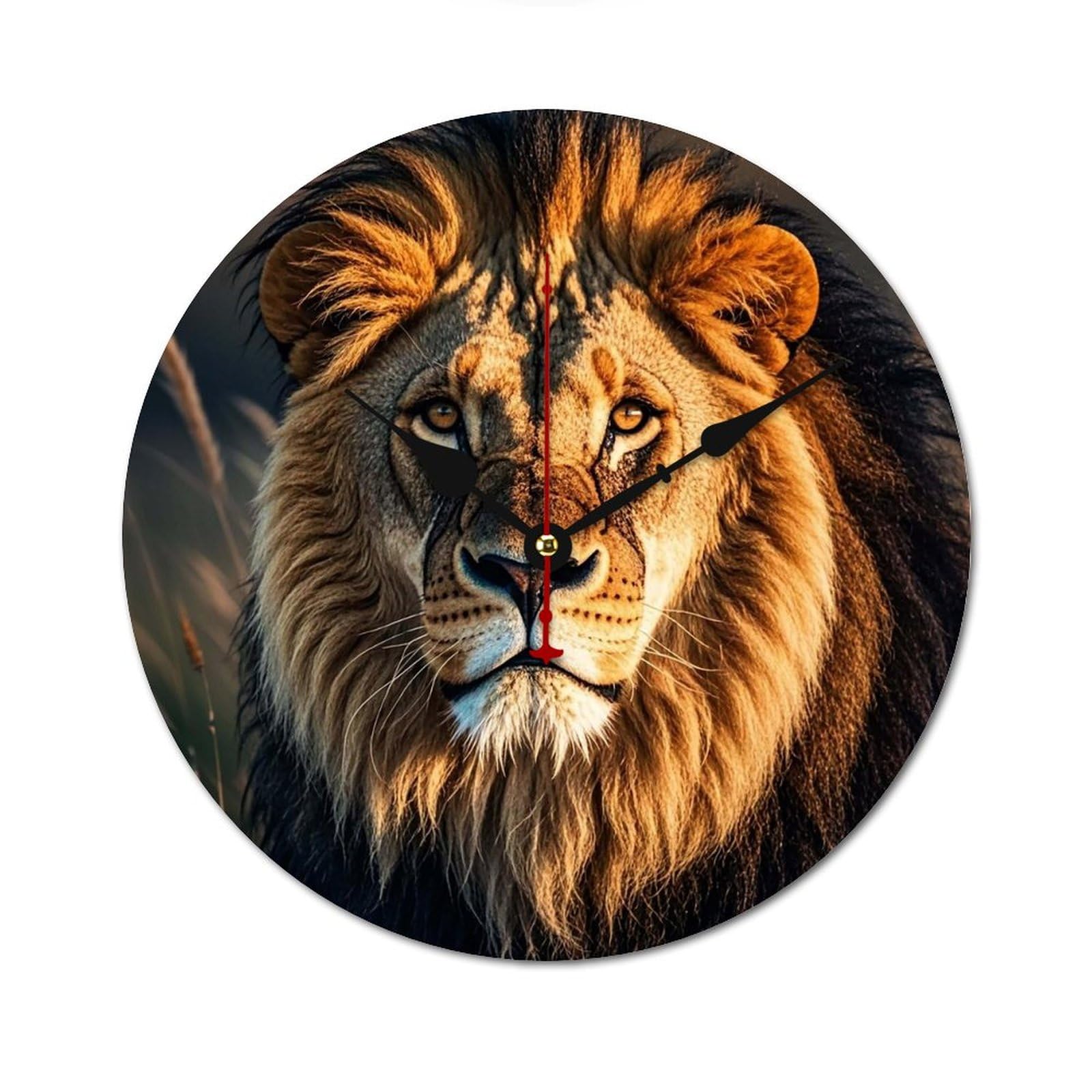 Horloge murale lion 60 cm sans tic-tac pour une chambre d'enfant apaisante