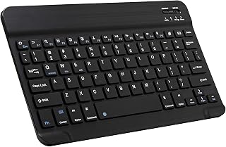 Xukinroy Ultra-Slim 10-Inch Bluetooth Keyboard for iPad iPhone Samsung Tablets - Rechargeable Portable Wireless Mini (Black)