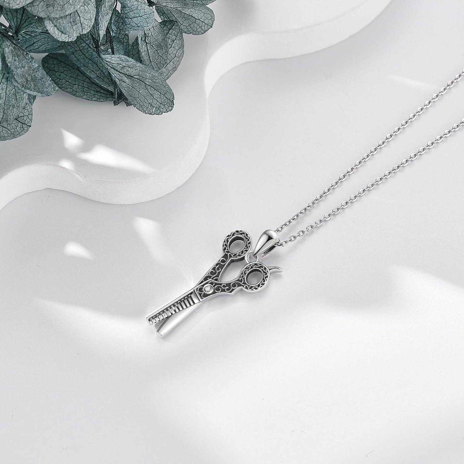 YAFEINI Hair Stylist Gifts Sterling Silver Scissor Necklace Hair Stylist Jewelry Hairdresser Cosmetology Graduation Gifts for Women - Image 4