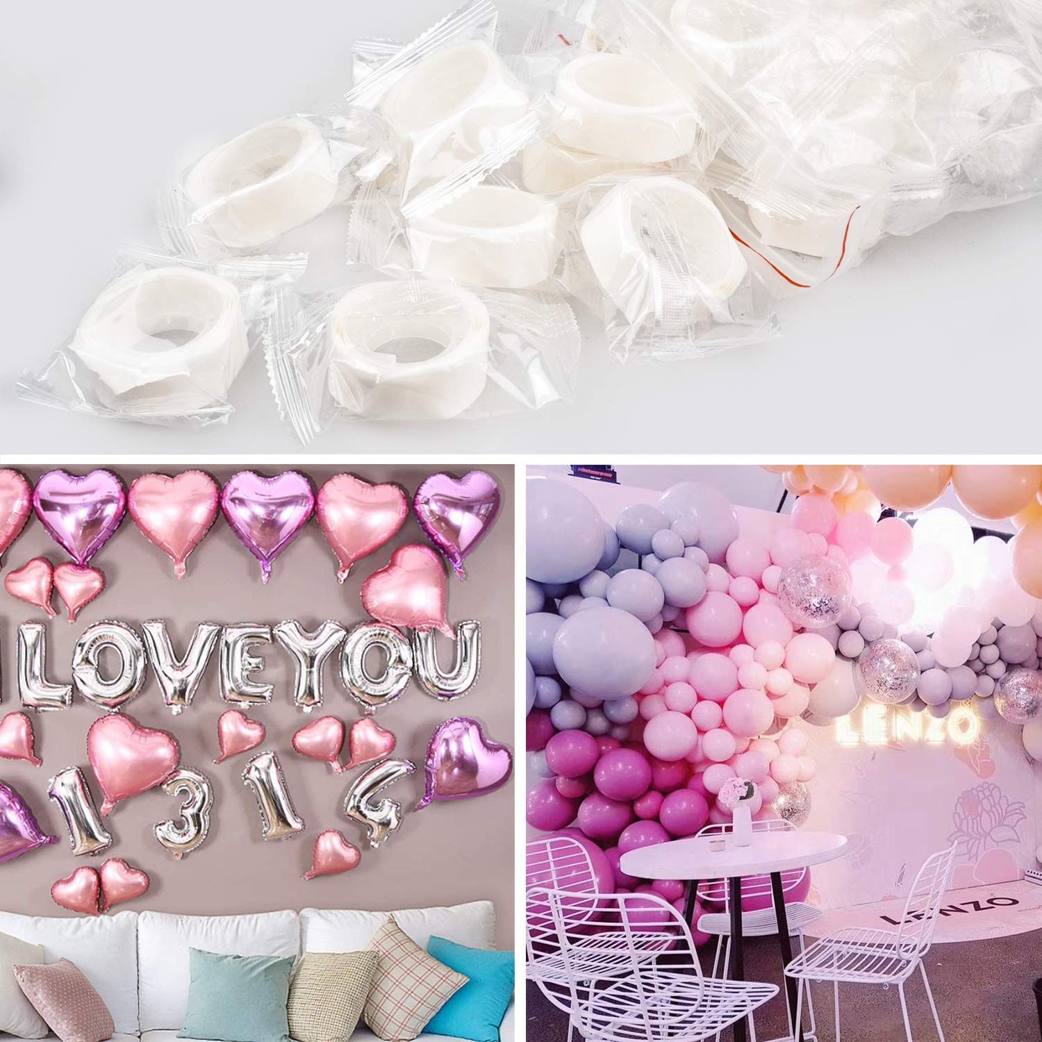 Glue Point Balloon Glue Double Sided dots Removable Adhesive Point Tape, 3500 Pcs Double Sided Dots Stickers for Craft Wedding Decoration(35 Rolls)