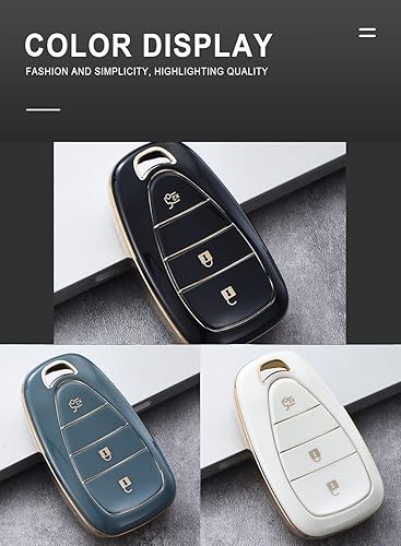 Miniatura 10 de HIBEYO Funda para llavero de 3 botones para Chevrolet Onix Equino, Orlando Cruze, Spark, Sonic, Camaro, Volt, Bolt, Trax, Malibu, Blazer, Traverse,