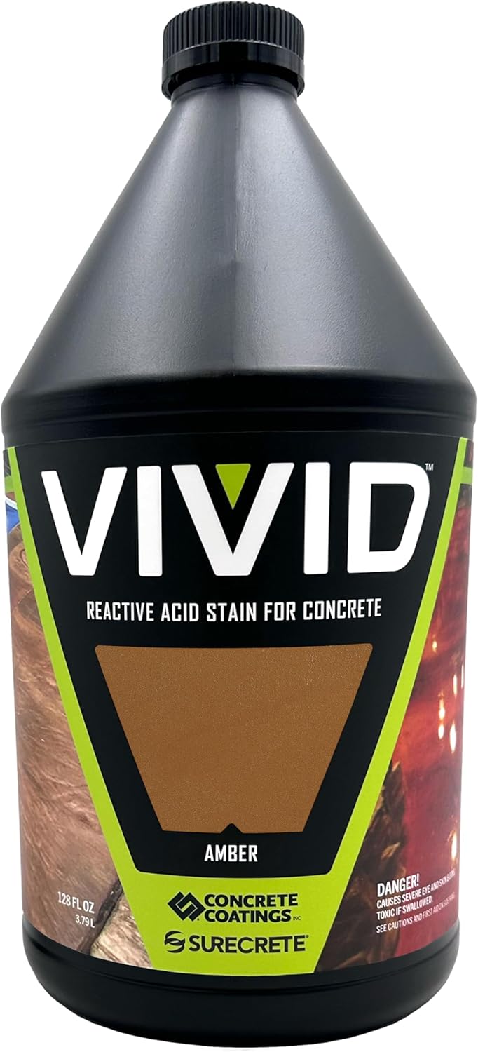 CC Concrete Coatings Vivid Acid Stain for Concrete | Amber | 1-Gallon