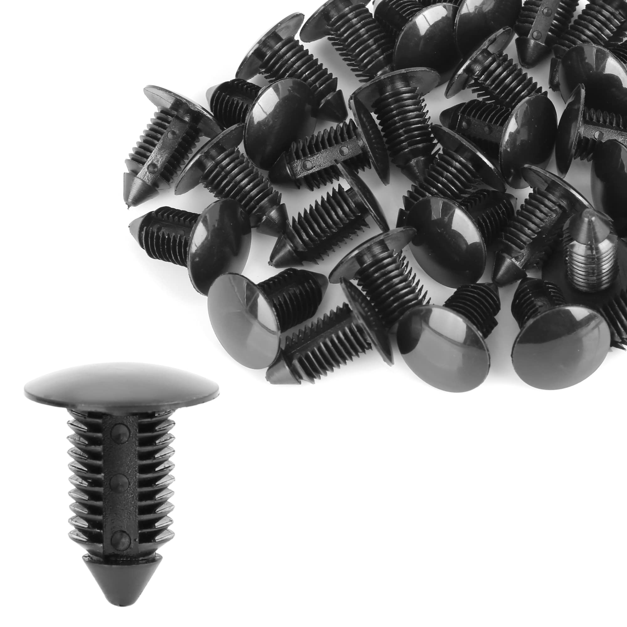 Clips para parachoques GM de 10mm: remaches plásticos y pernos retenedores de defensa negros 7