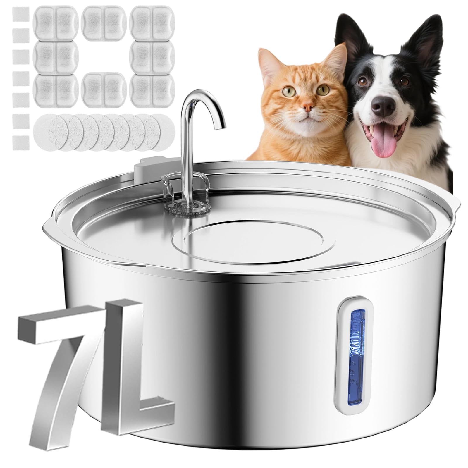 2l/4l/7l Dog Water Fountain, Wireless 4L (7L+8filter element)