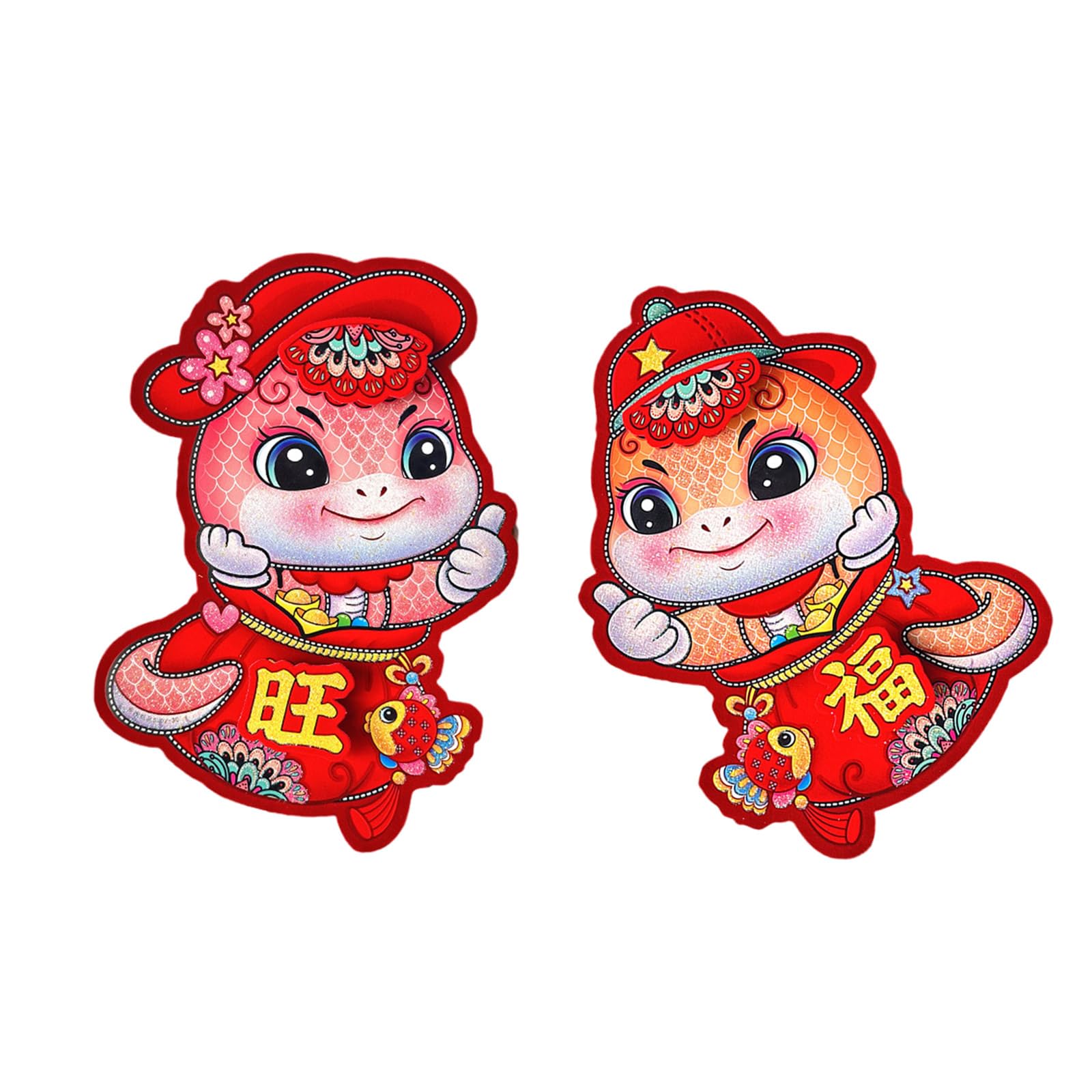 Buxuaaaa 2025 Snake Year Themed Couplets Door Stickers Feature Bright Color and Clear Fonts for Easy Hanging and Storage Traditional Chinese Couplets