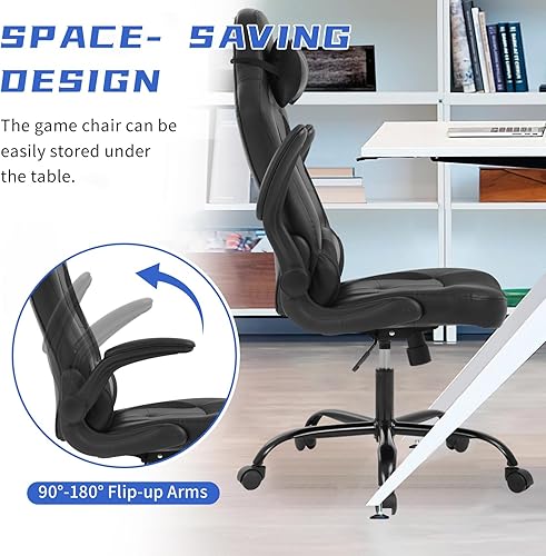 Miniatura 20 de Silla ergonómica para juegos de PC, silla de oficina para computadora, silla giratoria ajustable para videojuegos, silla de carreras con soporte