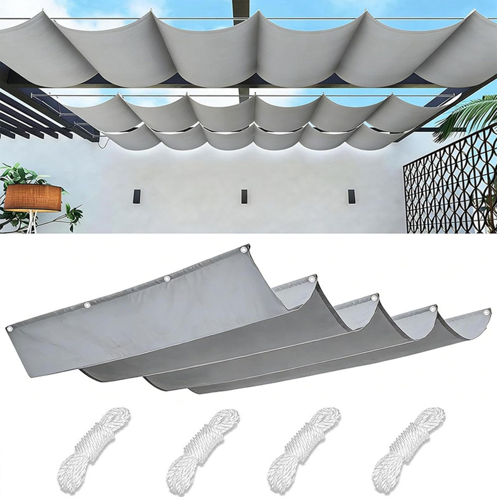 Vele Parasole Retrattili Copertura Da Giardino Con Protezione UV | Parasole In Tessuto Patio per Proprietari di Casa, Bordo Piscina, Balcone, Posto Auto Coperto, Cortile, Area BBQ, Deck,