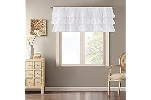 Madison Park Anna Oversized White Ruffle Valances for Windows