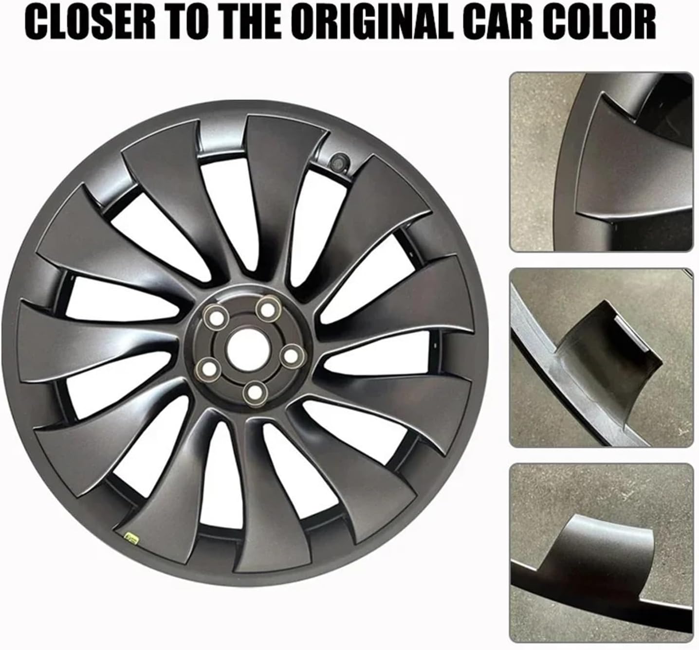 4PCS 20 Inch Wheel Parts Vehicle Wheel Rims Edge Protector Ring， Compatible For Tesla Model 3 Tire Guard Strip Wheel Hub Covers Accessories