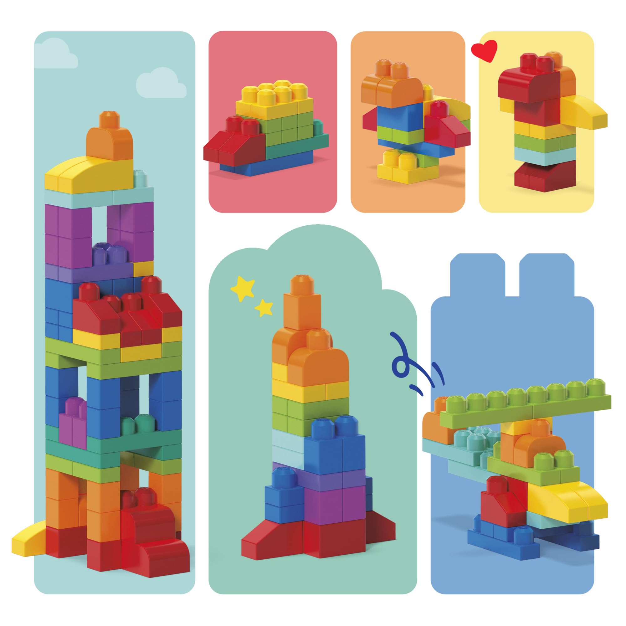 Amazon.co.jp: メガ(MEGA) 1才からのメガブロック たっぷり80個