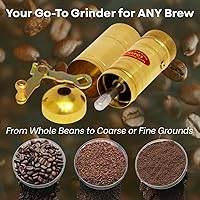 Vista 3 de Sozen - Molinillo de café manual de latón de 7 pulgadas, molinillo de manivela para café turco, prensa francesa, expreso, campamento y uso