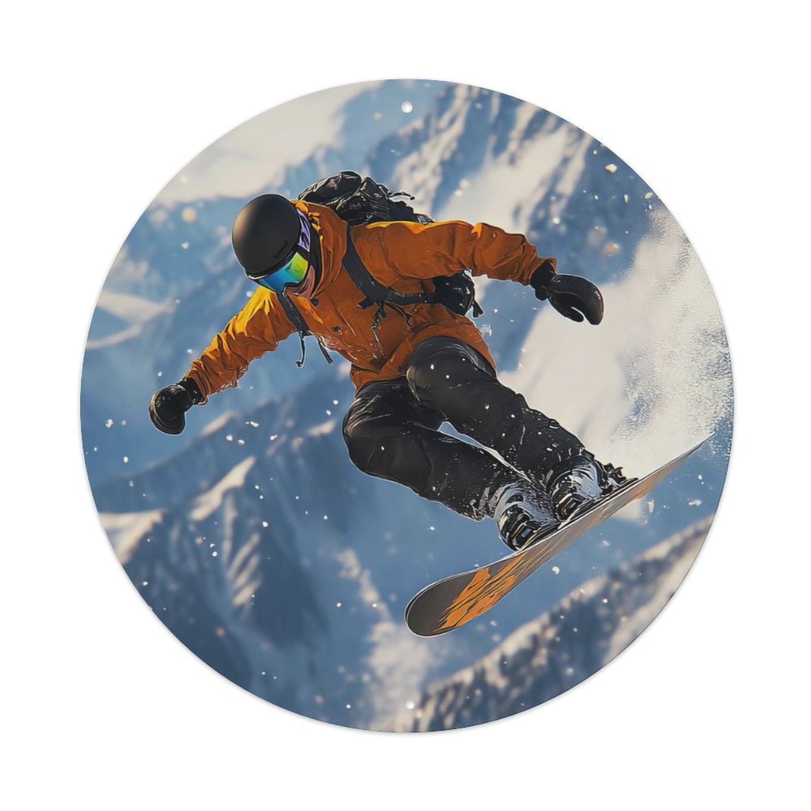 Extreme Sports SnowBoard Jumping Snowy Peak Metal Tin Sign