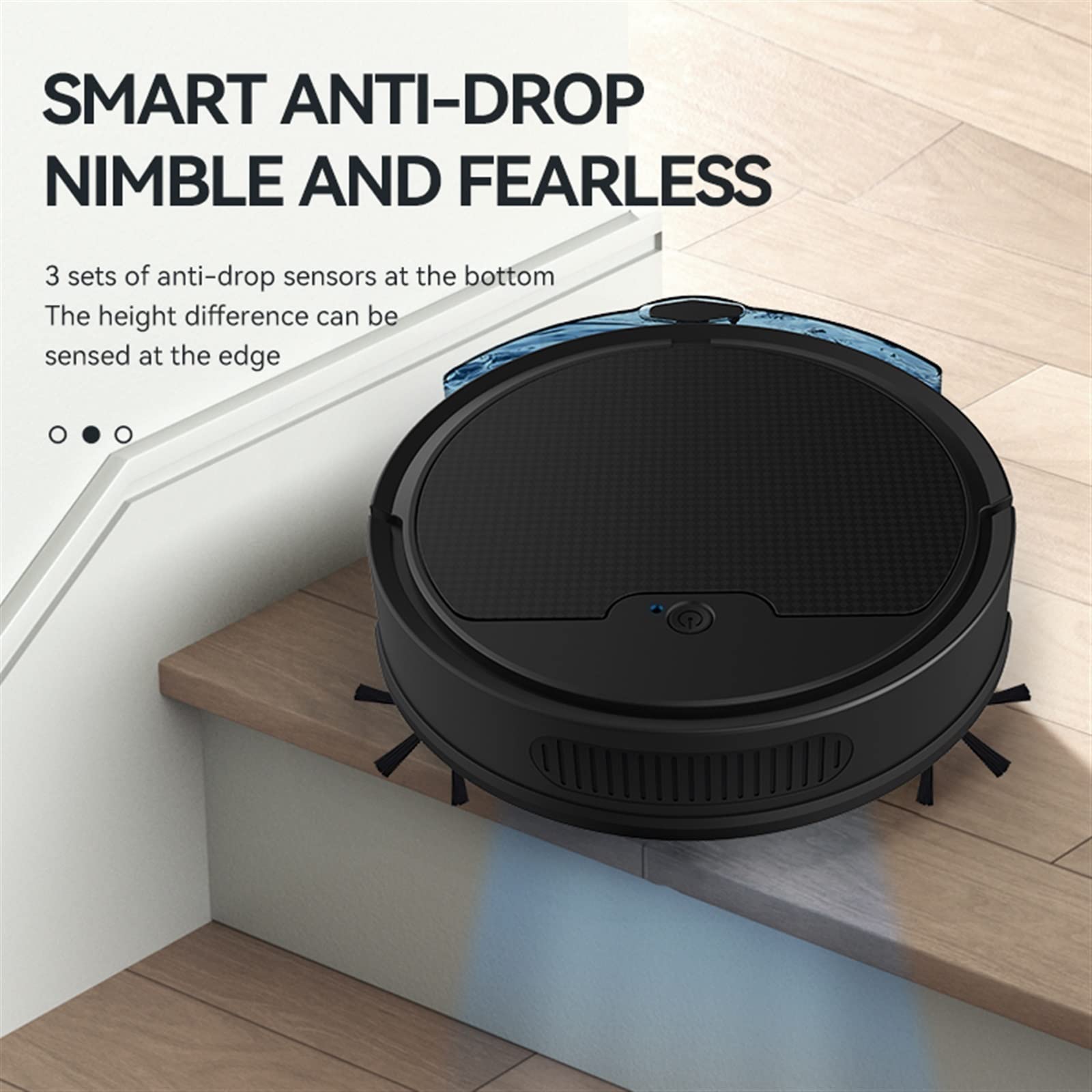 Robot - Robot de limpieza con control remoto, máquina de barrido de suelo, mopa húmeda y seca (blanco)