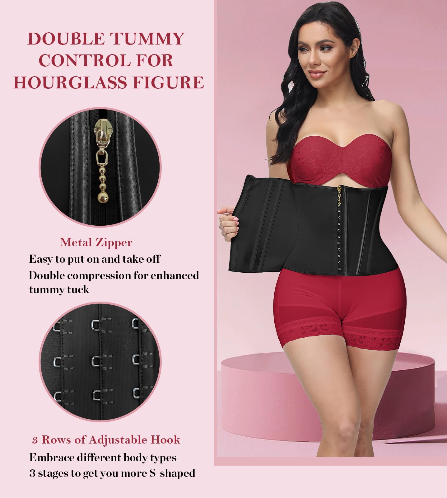 SHAPSHE Entrenador de cintura para mujer, con control de abdomen, moldeador de cuerpo deportivo con reloj de arena