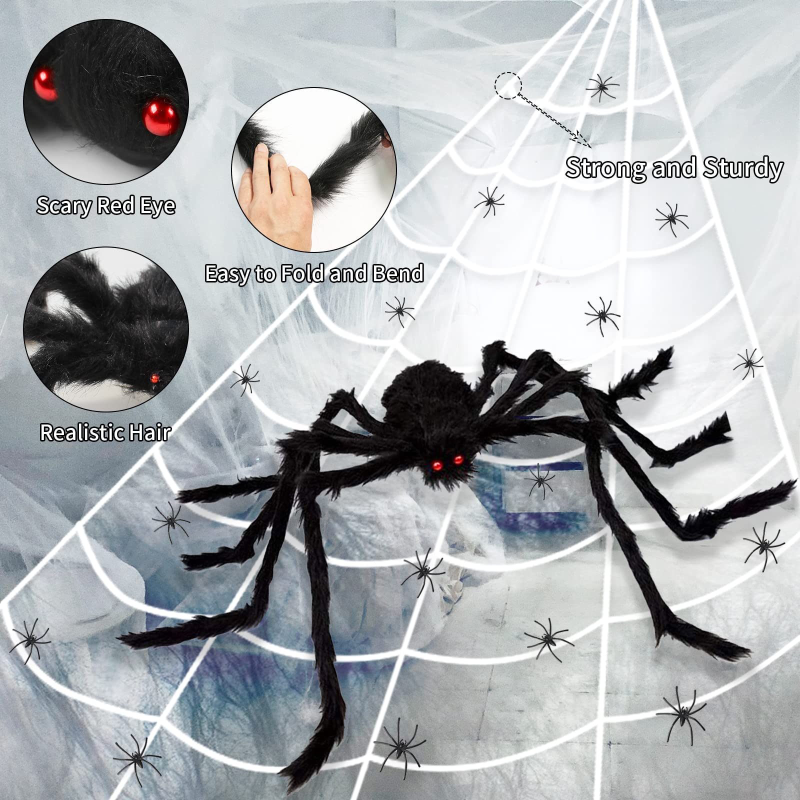 Amazon.co.jp: 16.4フィート ハロウィン 蜘蛛の巣 アウトドア