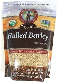 Organic Non-GMO Hulled Barley by Grain Place Foods - USA Made, 2 lb Bag for Soups, Stews & Salads