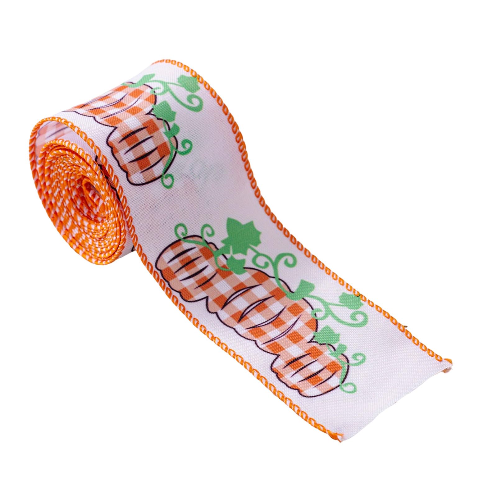 Tsophreniq Farmhouse 5 Yards Per Roll Thanksgiving Themed Ribbons for Wreath Making Festive Checkered Ribbons Thanksgiving Craft for Adults