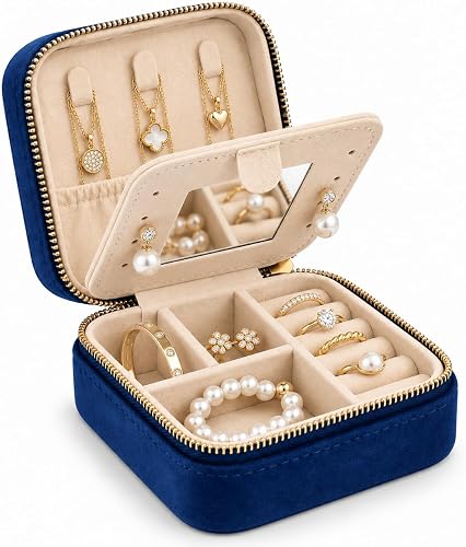 Jewellery Box for Women, Travel Jewellery Organiser with Mirror