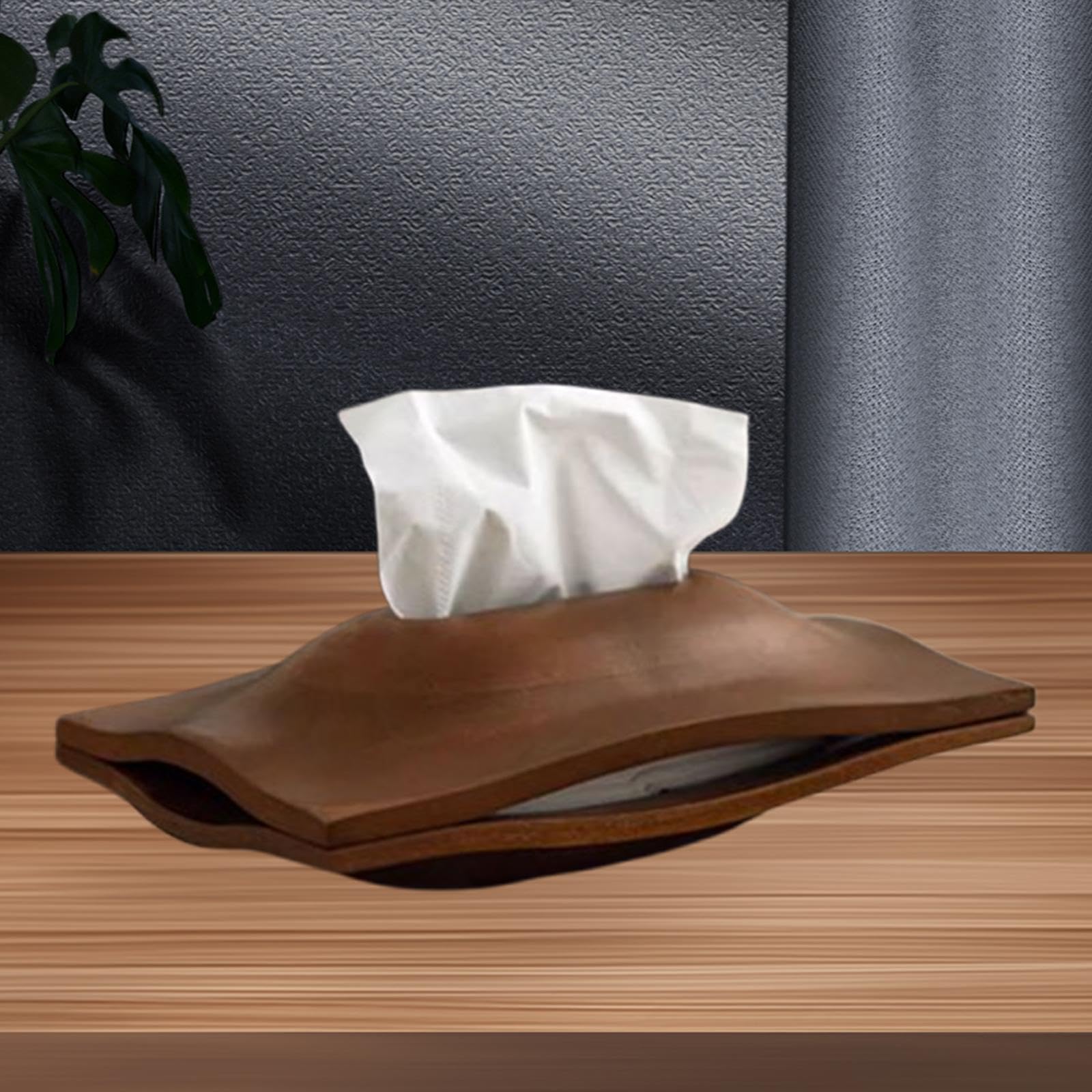 Servilletero de Madera, Organizador de Pañuelos, Caja para Mantel Individual Decorativa, Dispensador de Papel, Tamaño Compacto, Hecho de Madera Durade