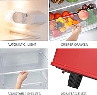 Vista 3 de Upstreman 7.7 Cu Ft Refrigerator with Freezer, Double Door Fridge with Adjustable Thermostat Reversible Door, Large Capacity Refrigerator for