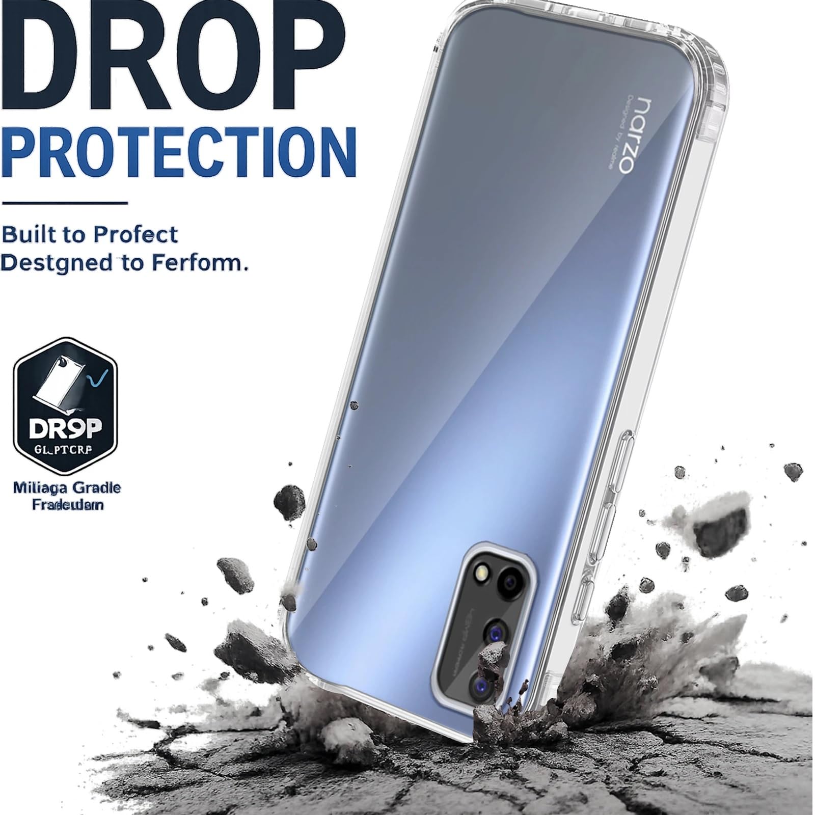 Silicone Back Cover Case, Scratch Resistant Protective Crystal Clear Transparent Shock Proof Bumper Back Cover Case for Realme Narzo 30 Pro 5G — Amazon image 5