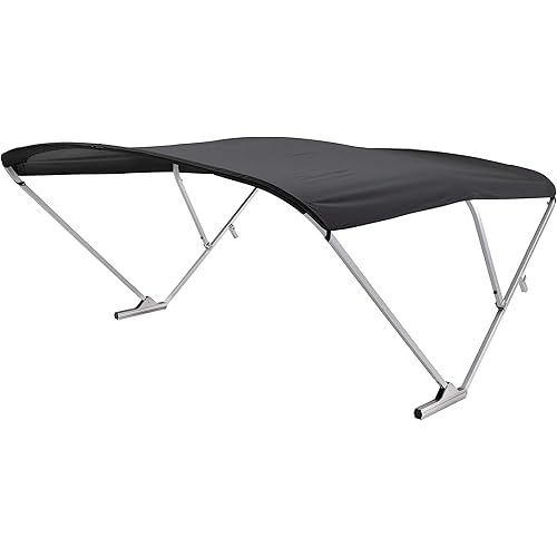 Pontoon Power Bimini Top fits 92-102" W, Anodized Aluminum Frame, 10' Marine-Grade Canvas, Rail Mounted Controller, Bluetooth® Capability, Quick Connect Install