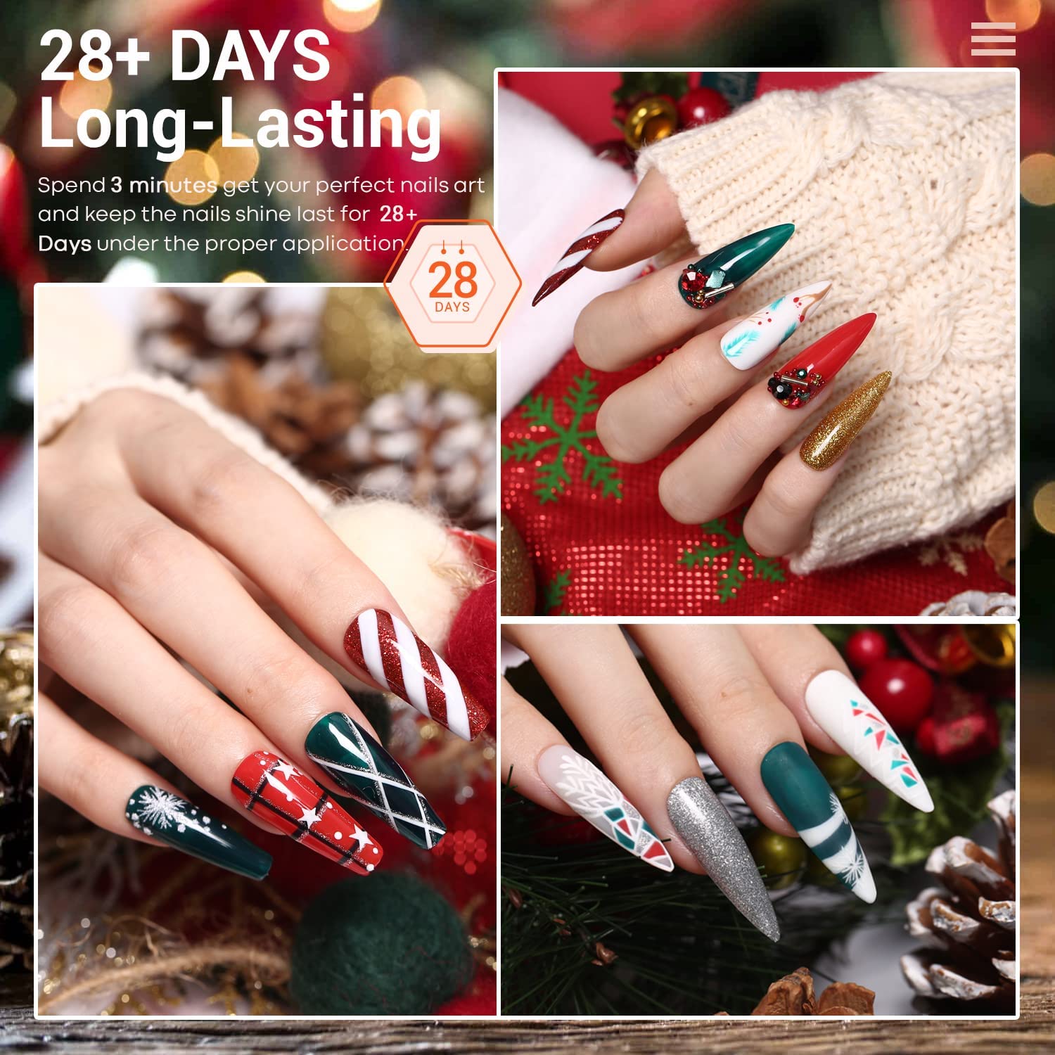 Gel Nail Polish Set, Modelones 36 Pcs Colors 7ML Fall Autumn Holiday Gel Polish Soak Off Gel Nail Kit Glitter Nail Art Starter Kit Beauty Gifts Set for Women Girls Halloween Christmas Gift : Beauty & Personal Care