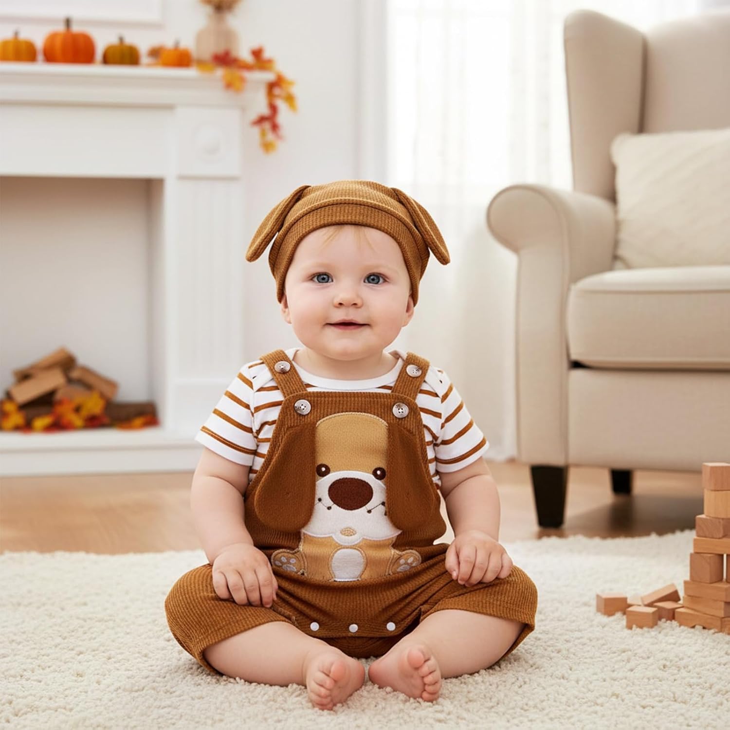 Baby Boy Clothes Short Sleeved Cute Cartoon Romper + Shorts + Hat Overalls Suspender for Boys 3 Pcs 0-18 Months - Image 2