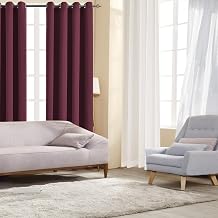 Blackout Curtains 52 W x 84 L inch Long and Jacquard 2 Panels Set Sheer Curtains