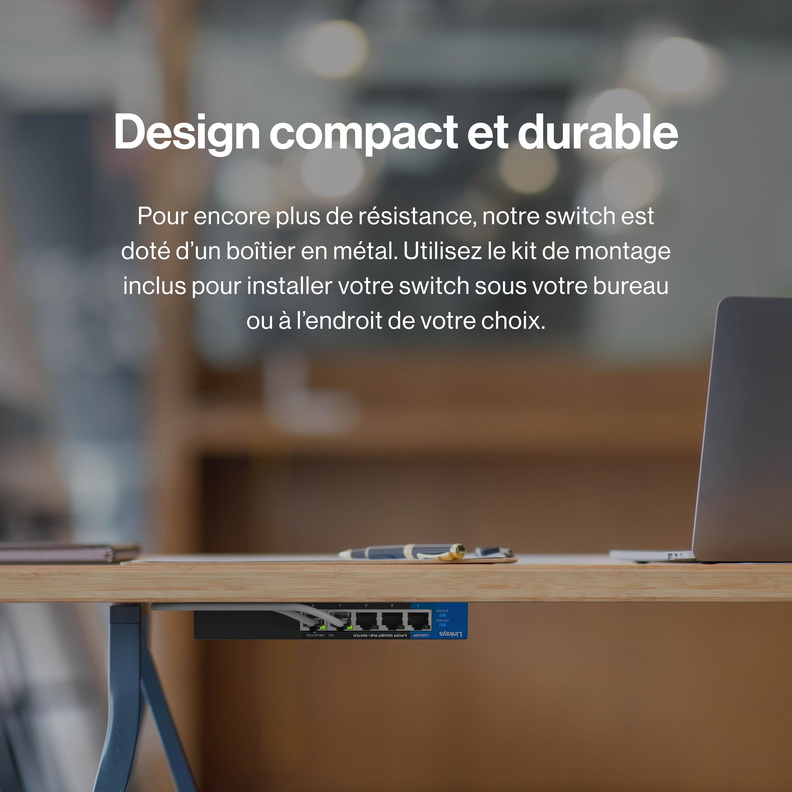 Switch PoE+ Gigabit 5 ports non manageable Linksys | Ethernet écoénergétique | Contrôle de flux Full-Duplex | Idéal pour les petites entreprises et les bureaux à domicile | Conception sans ventilateur