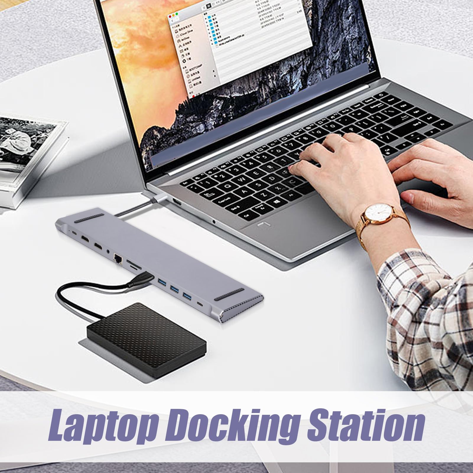 Stazione Dock per Laptop Dock per Computer, Divisore USB, Adattatore ed