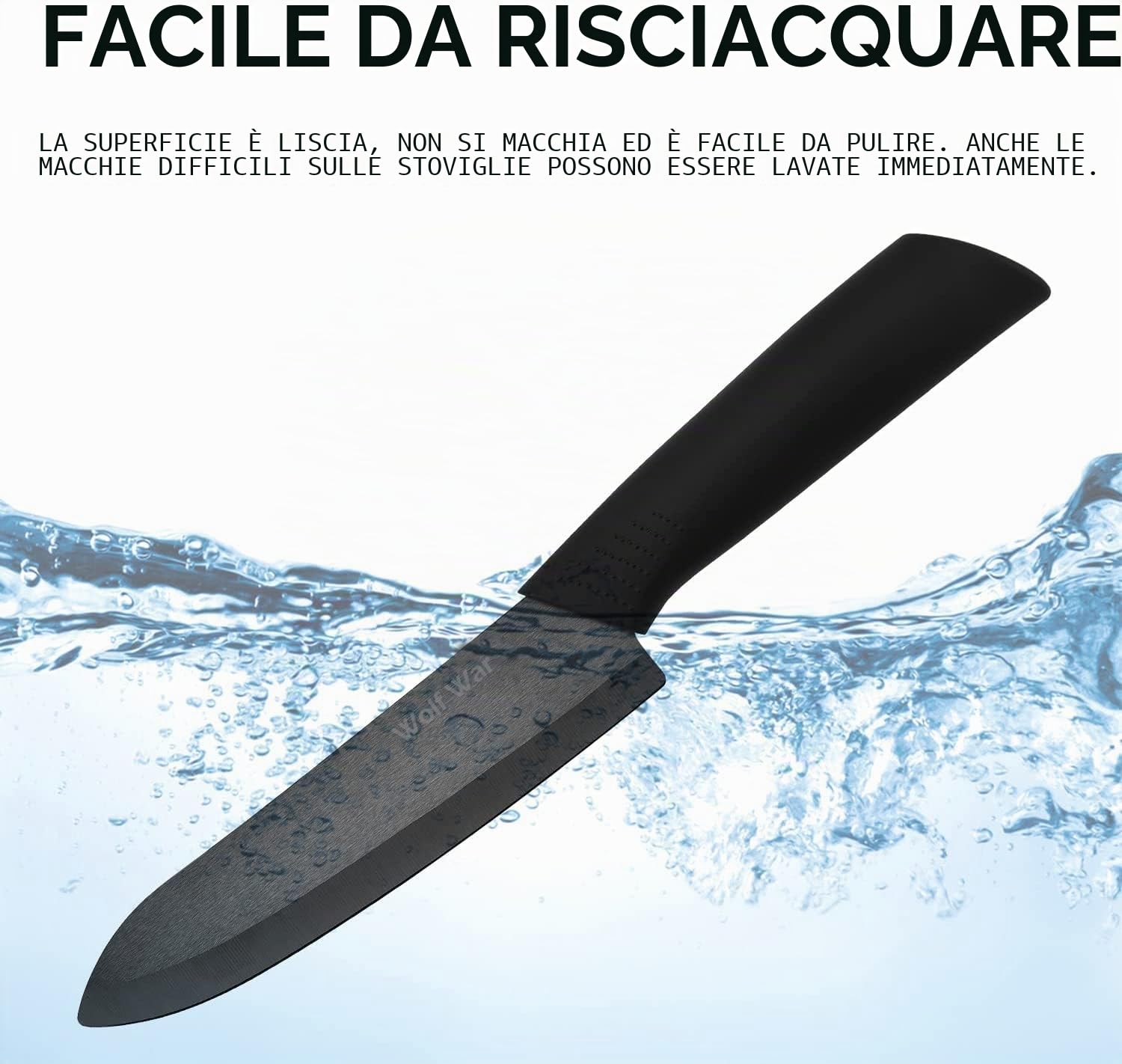Coltello in ceramica, set di coltelli in ceramica con custodia, set di coltelli da cucina con 4 coltelli e 1 pelapatate, set di coltelli da cucina per carne, frutta, verdura, colore nero