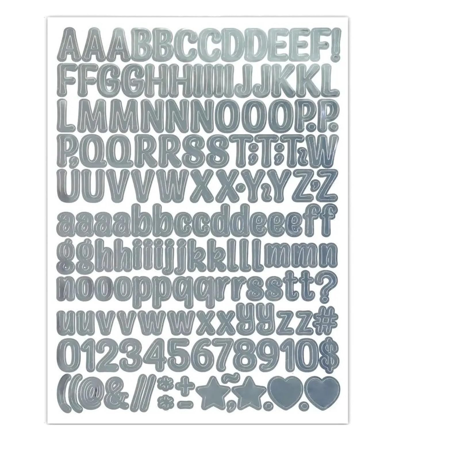 10Sheets 0.5inch 26 Alphabet A-Z Planner Stickers Waterproof Gold Silver Color Number Sticker for Cup Laptop Decoration(Silver)