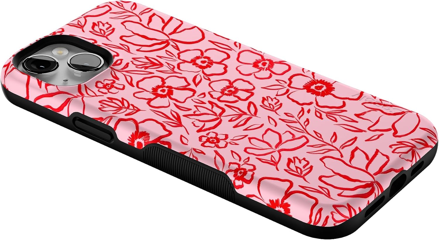 Casely iPhone 14 Plus Case | Blush Garden | Floral Doodle | Bold Protective Design | Compatible with MagSafe