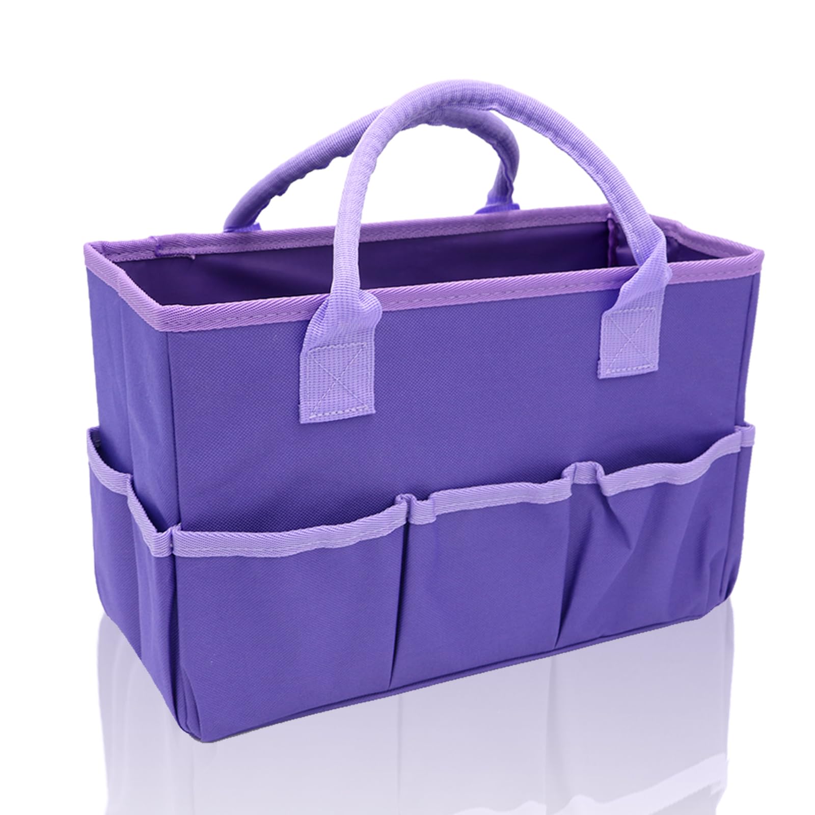 Bolsa de manualidades y arte para suministros con bolsillos, bolsa Oxford morada para artistas, niños, profesores, organizador de almacenamiento